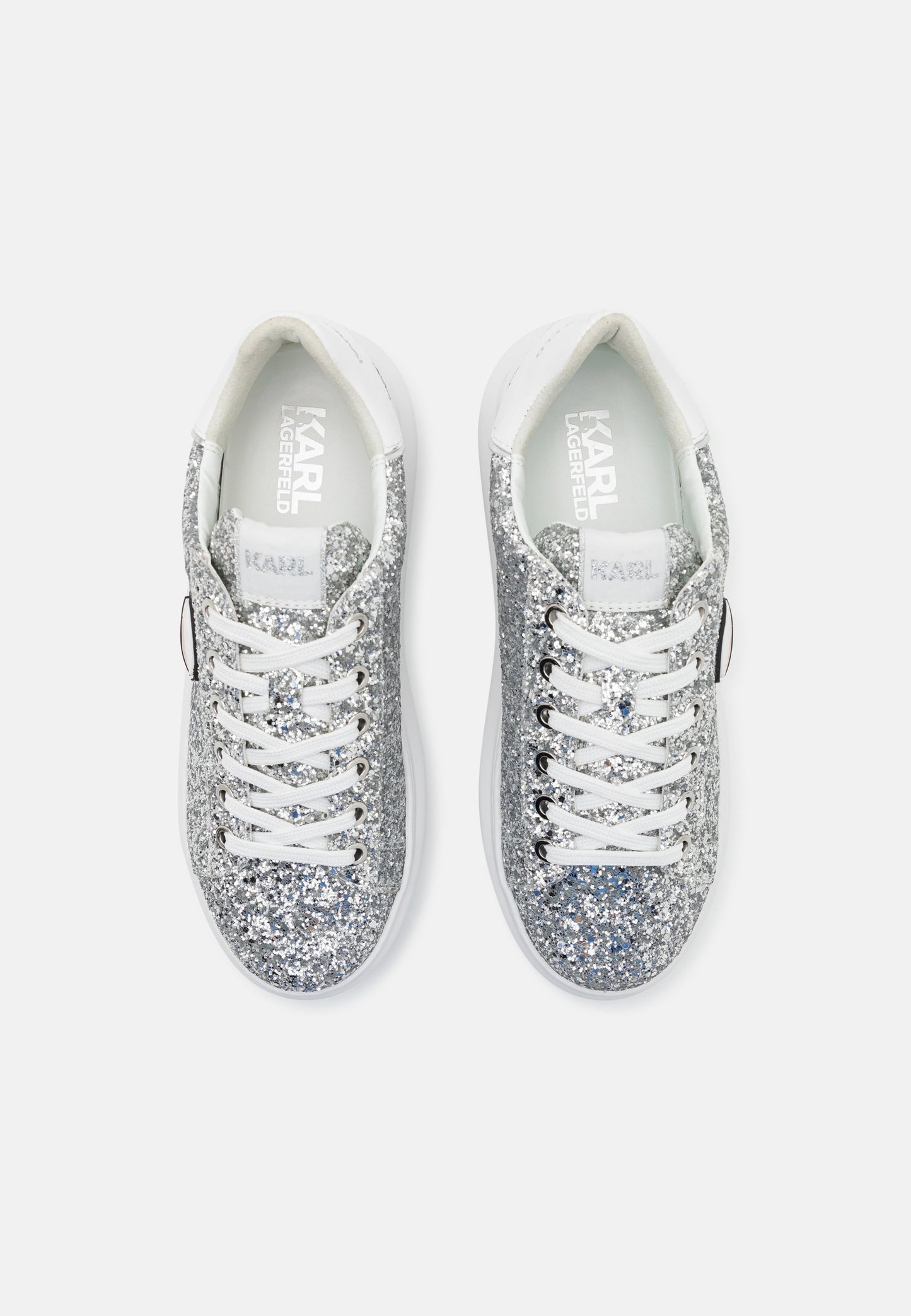 KARL LAGERFELD KAPRI LACE - Trainers - heavy glitter silver