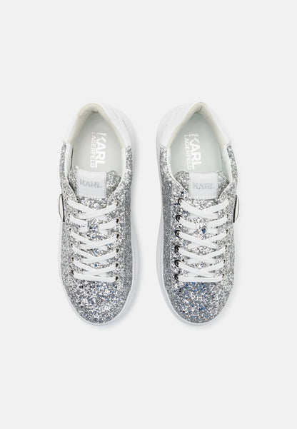 KARL LAGERFELD KAPRI LACE - Trainers - heavy glitter silver
