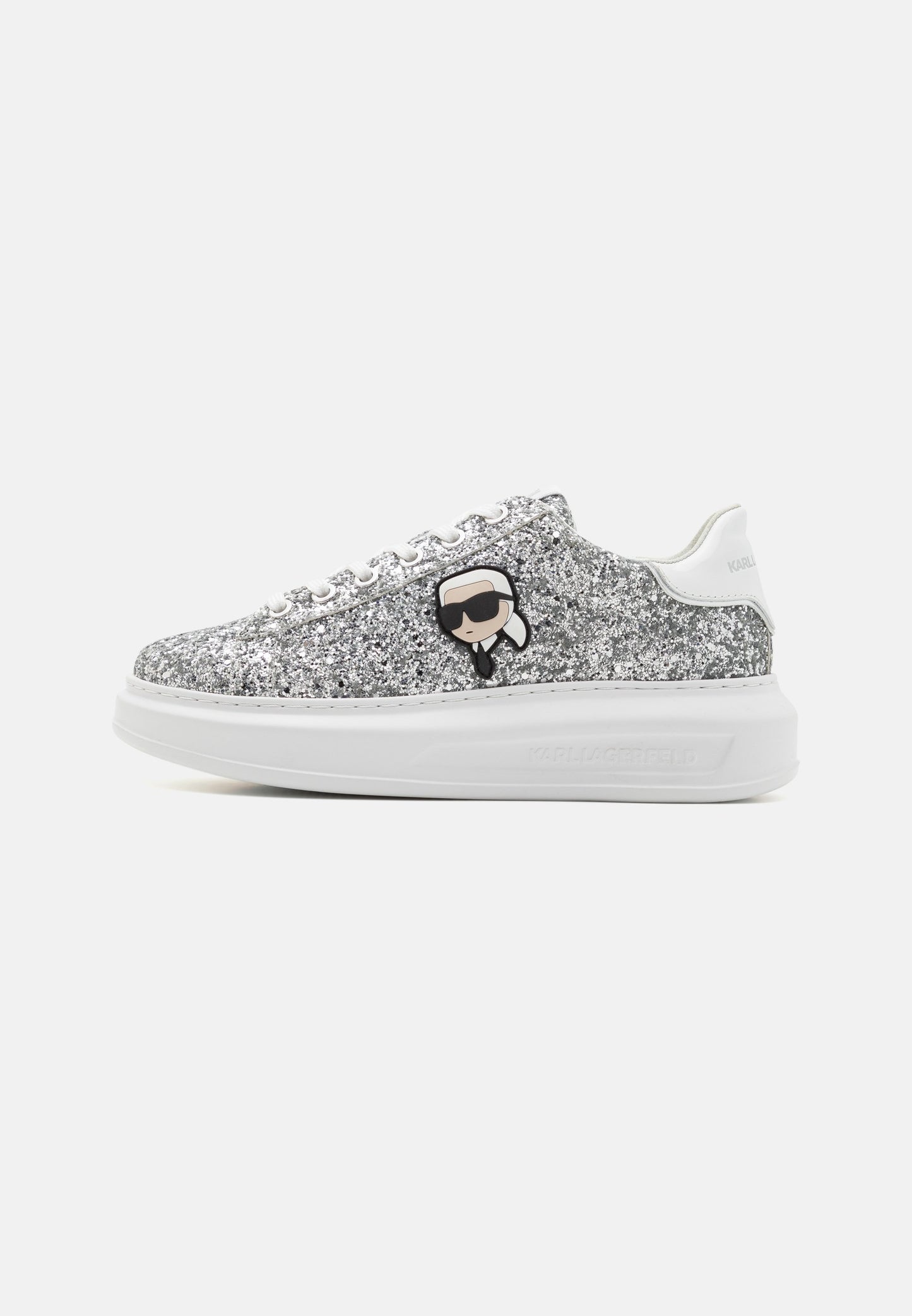 KARL LAGERFELD KAPRI LACE - Trainers - heavy glitter silver
