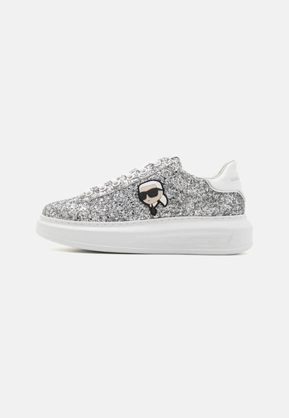 KARL LAGERFELD KAPRI LACE - Trainers - heavy glitter silver