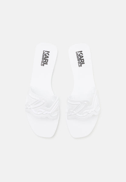 KARL LAGERFELD SIGNATURE SLIDE - Papuci - white