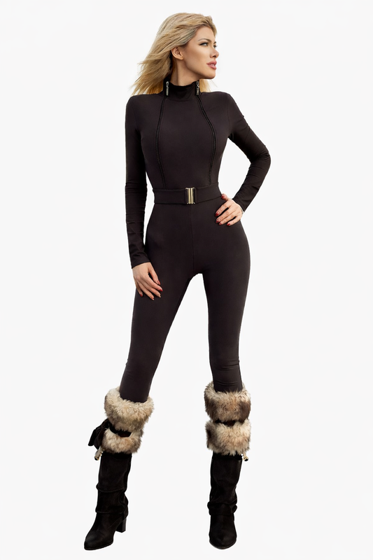 Salopetă Lady Hurrem – Negru Elegant cu Curea Integrată