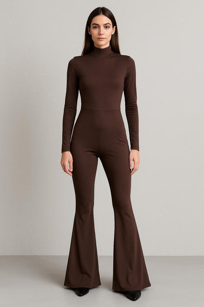 Salopetă Lady Hurrem – Maro Elegant cu Croială Evazată