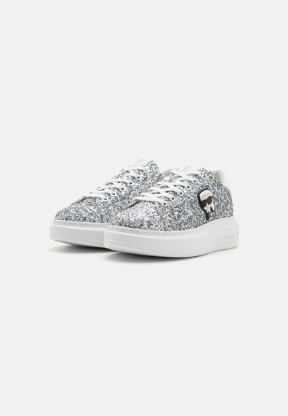 KARL LAGERFELD KAPRI LACE - Trainers - heavy glitter silver