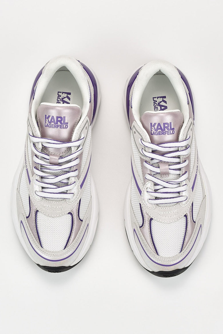 Pantofi Karl Lagerfeld  sport de piele cu garnituri din material textil