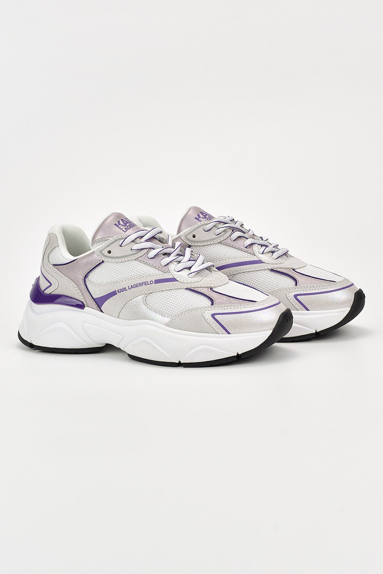 Pantofi Karl Lagerfeld  sport de piele cu garnituri din material textil