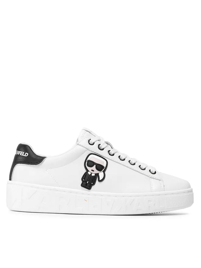 Karl Lagerfeld, Pantofi sport low-top din piele cu aplicatie logo cauciucata