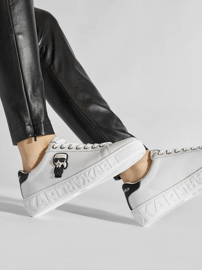 Karl Lagerfeld, Pantofi sport low-top din piele cu aplicatie logo cauciucata